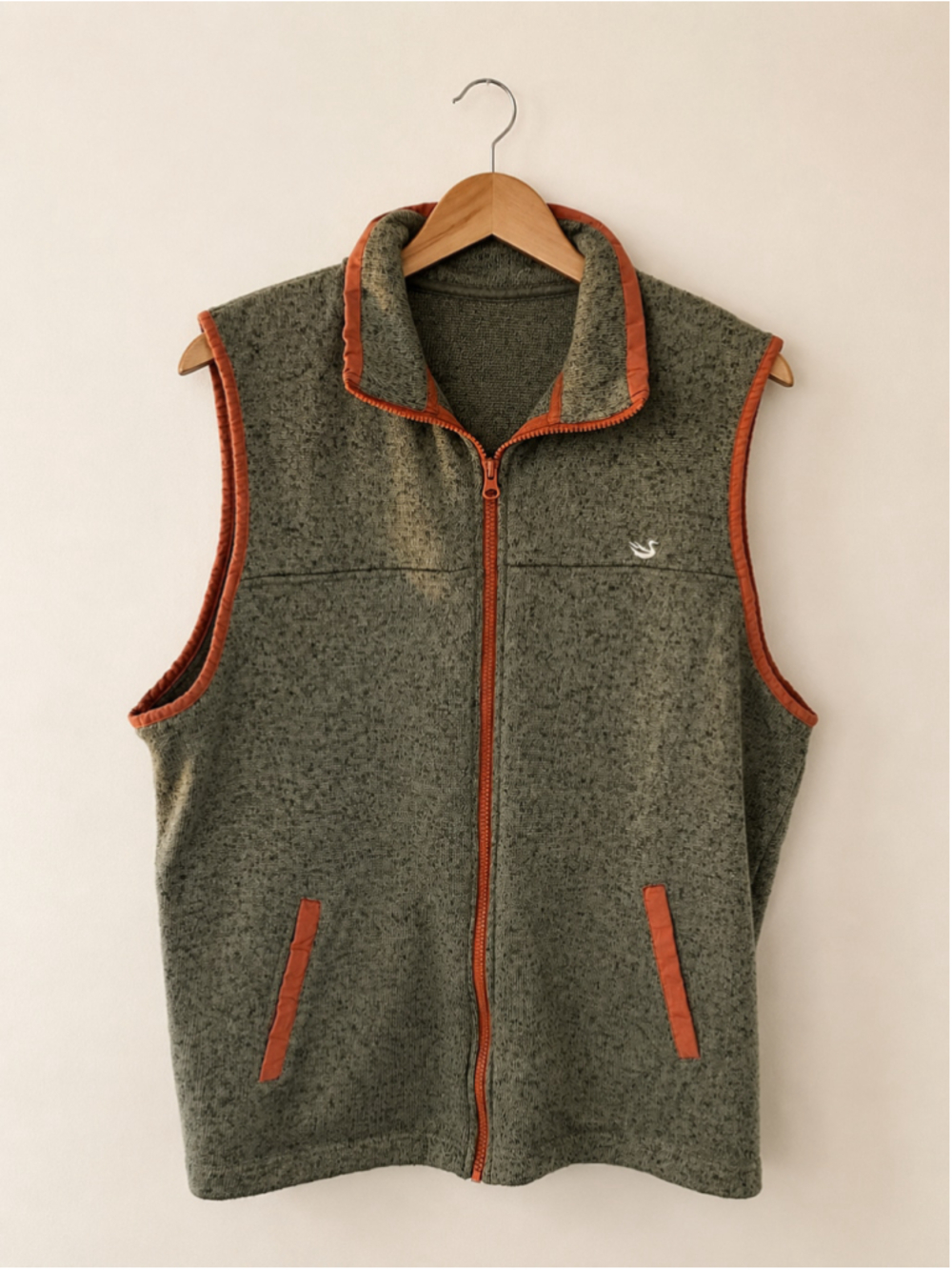 Men's Fieldtec Fleece Vest Size X Large Green and Orange